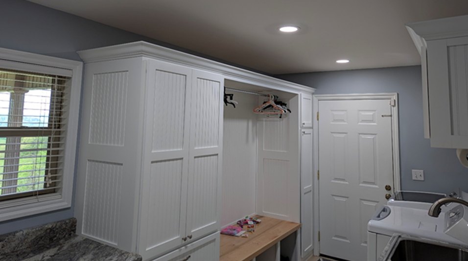 NightLightsElectric.com Stephen installed a new light fixture in the laundry and mud room.